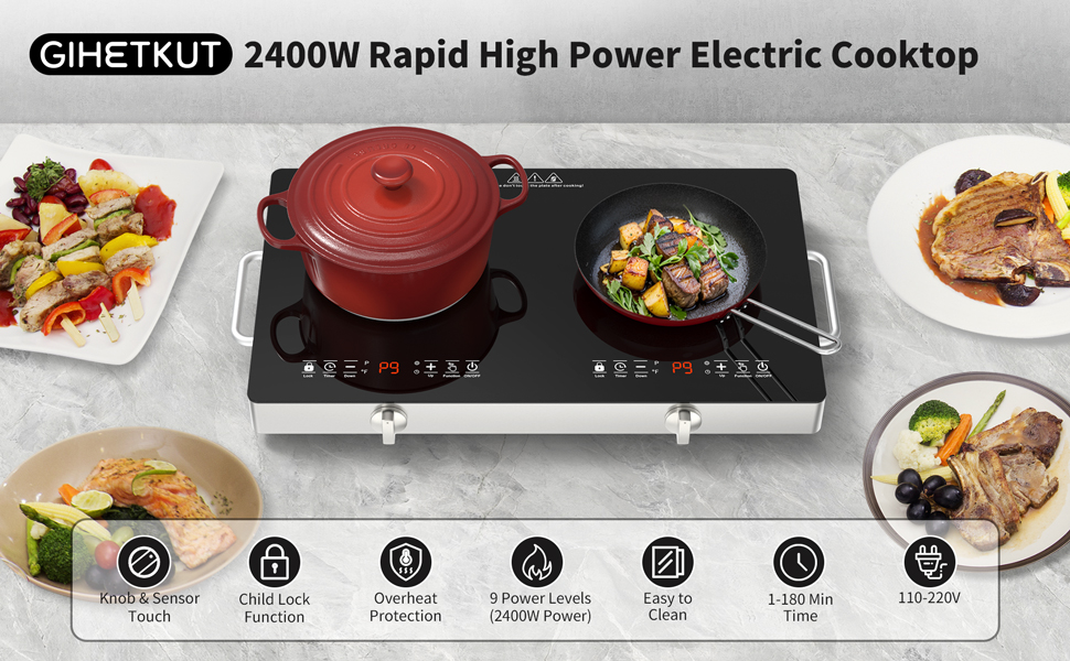 2 burner electric cooktop