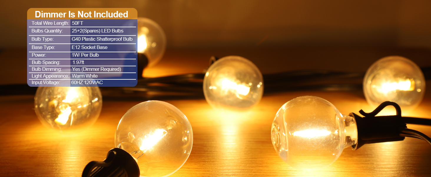 Warm White Outdoor String Lights