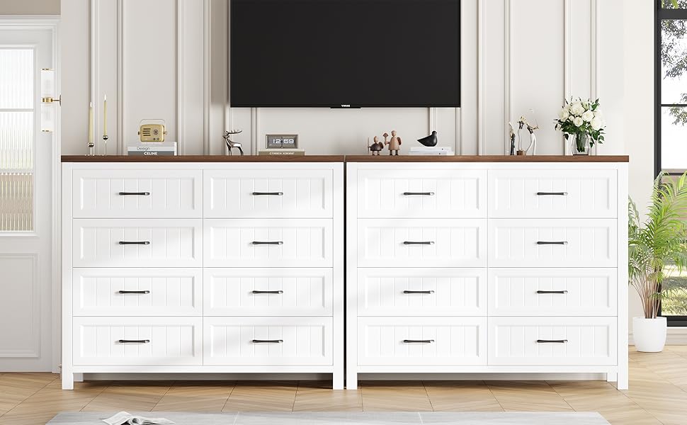 Jocoevol 8 Drawer Dresser for Bedroom, Modern Dresser with Deep Drawers, Large White Dresser