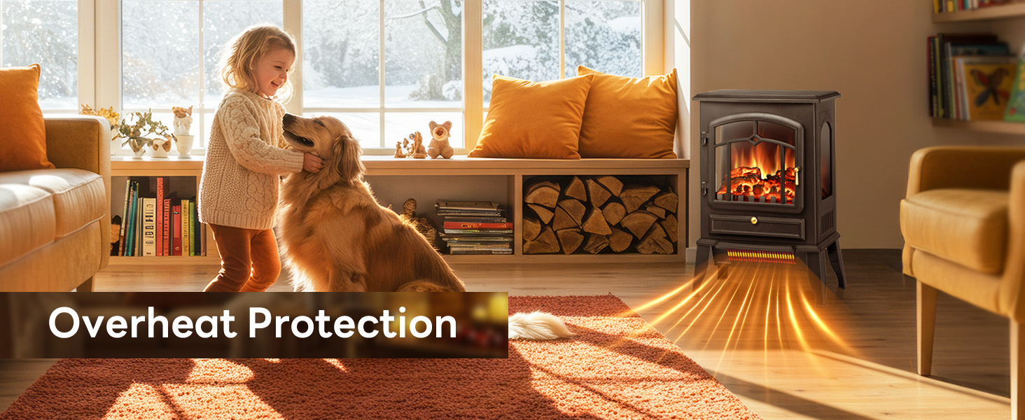 Stove has an overheat protection, there are children and pets around, there is no need to worry.