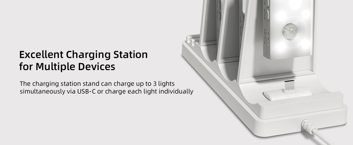 under cabinet lighting with station