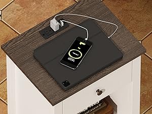 nightstand with charging station