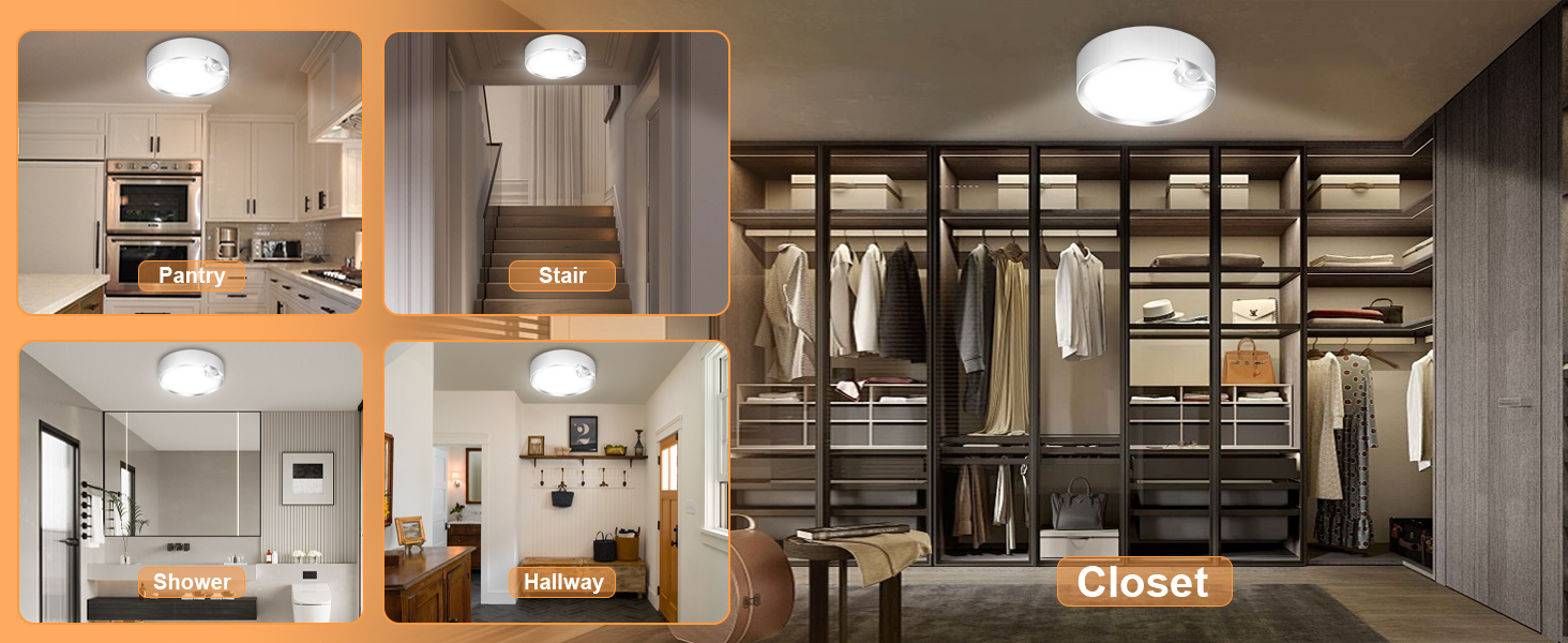 wireless closet lights motion sensored