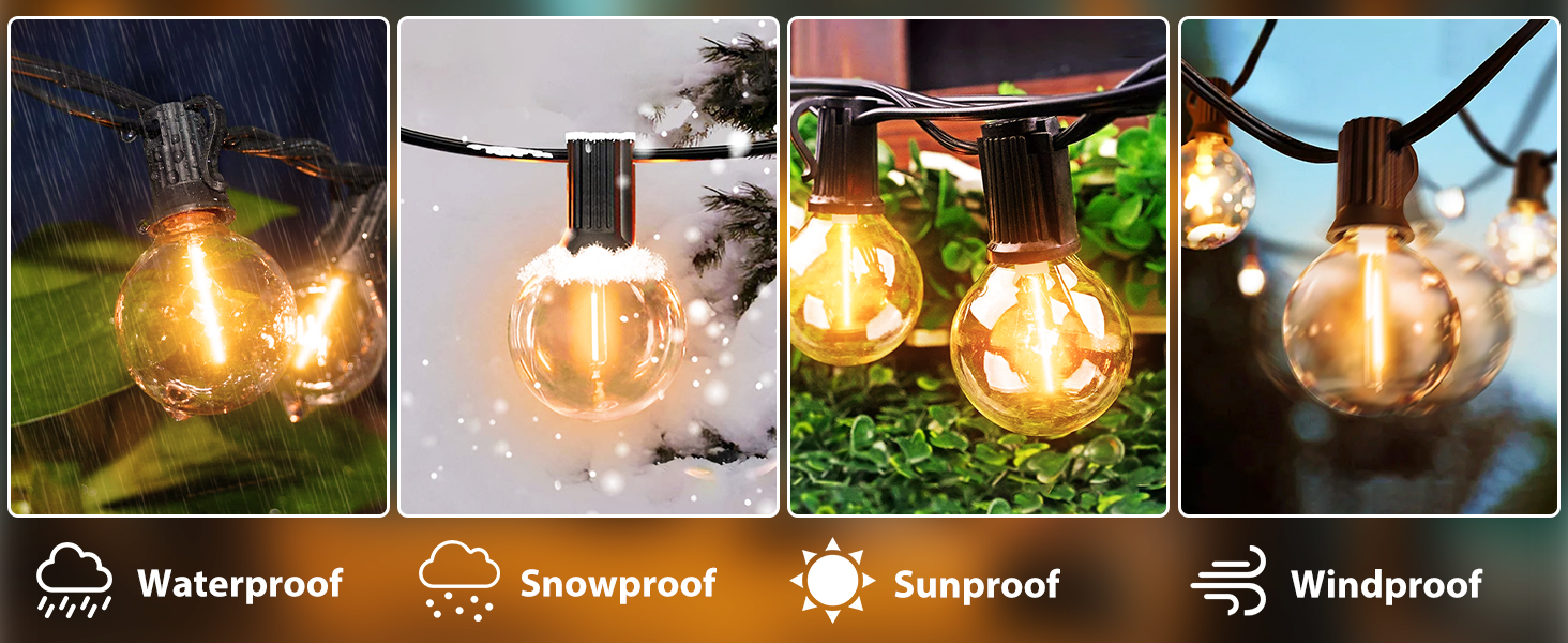 outdoor string lights waterproof