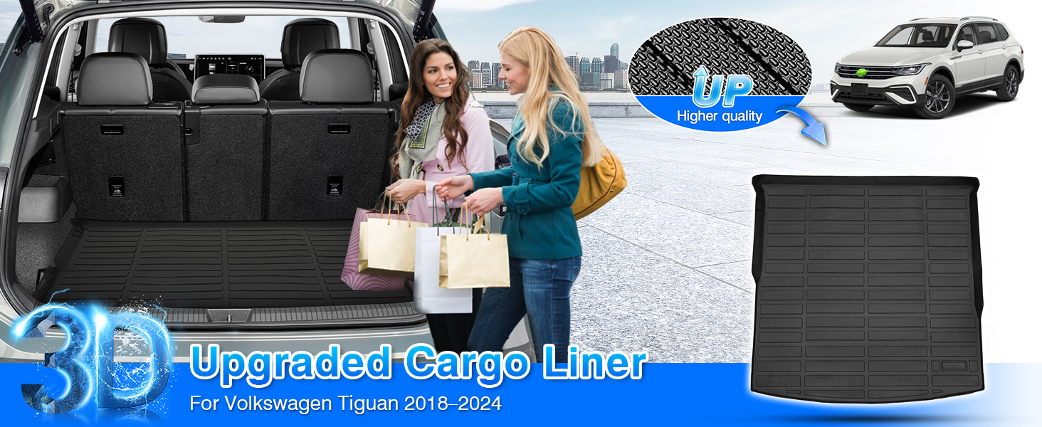 Floor Mats Cargo Liner for Tiguan 2018 2019 2020 2021 2022 2023 2024