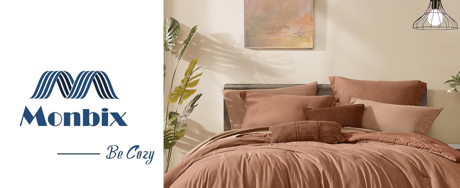 Monbix Cationic Comforter 7 Piece Bedding Set
