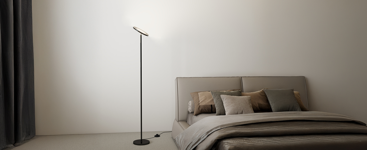 floor lamp in bedroom
