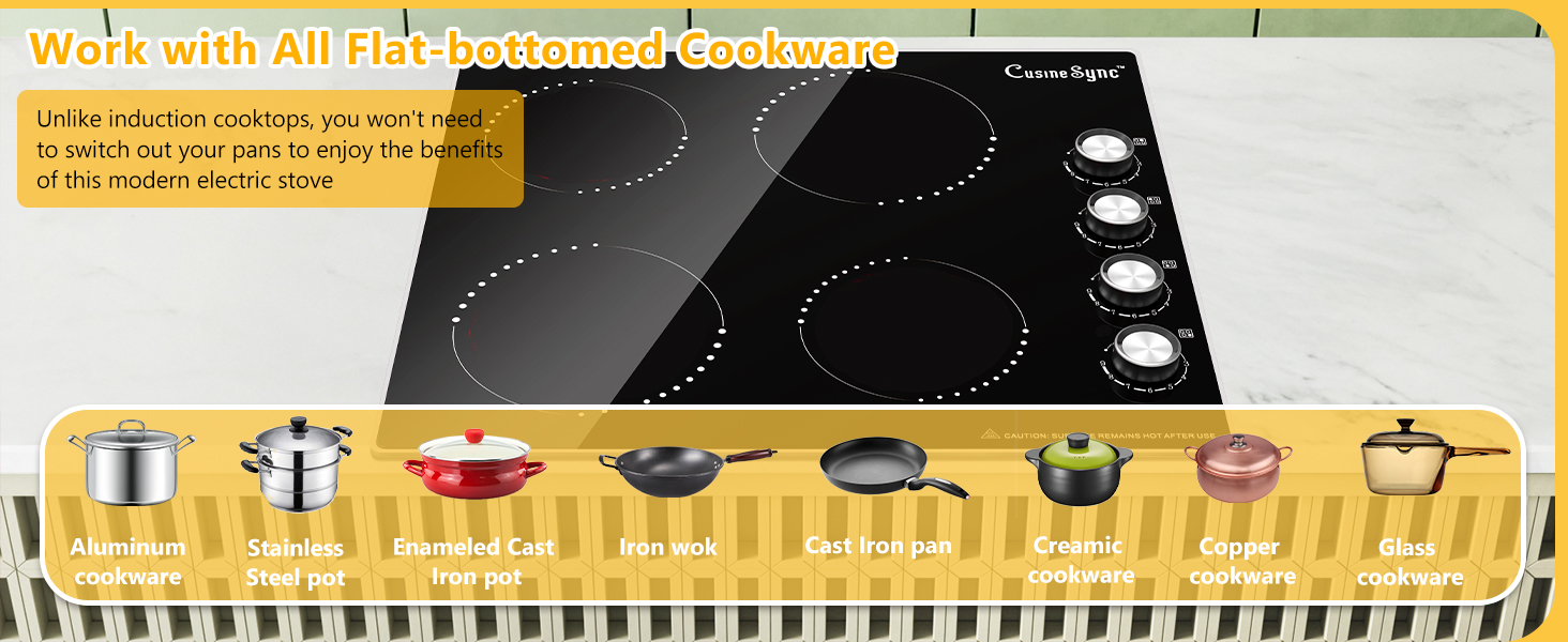 Work with All Flat-bottomed Cookware