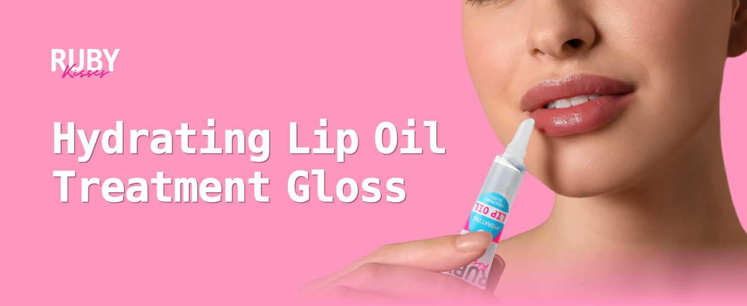 ruby kisses lip gloss treatment oil care almond hydrating moisturizing plumping clear glossy plumper