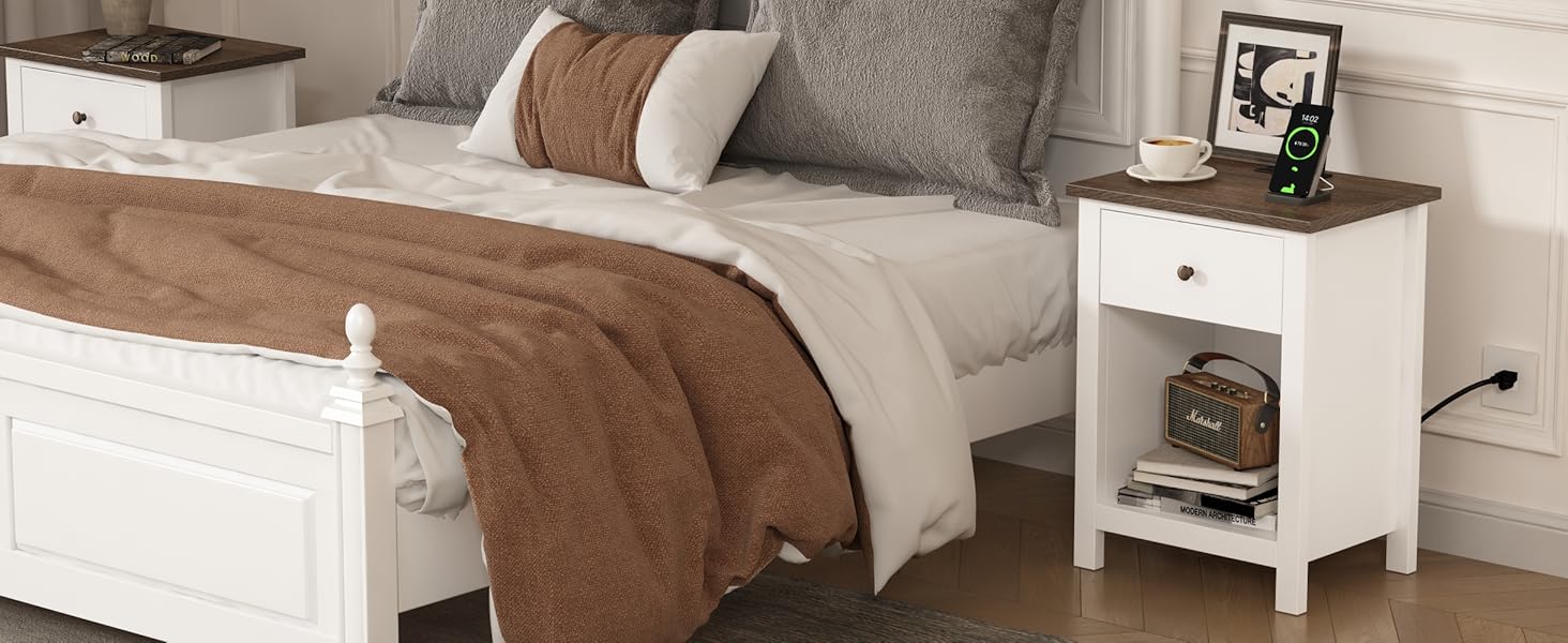 nightstand with charging station