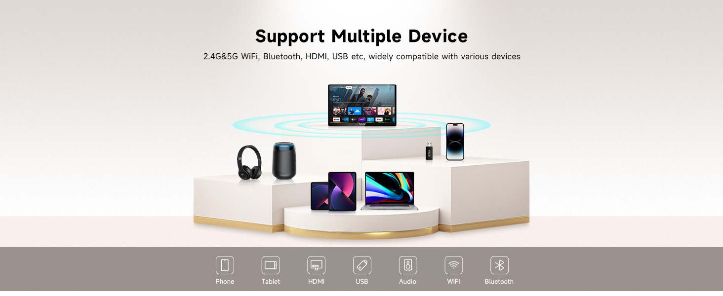 wireless wifi bluetooth dual speakers HDMI USB optial connet multiple devices