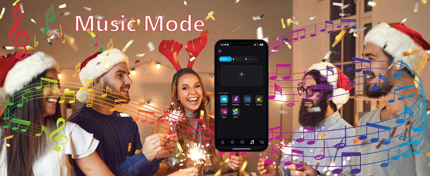 Lights modes can dance with music.