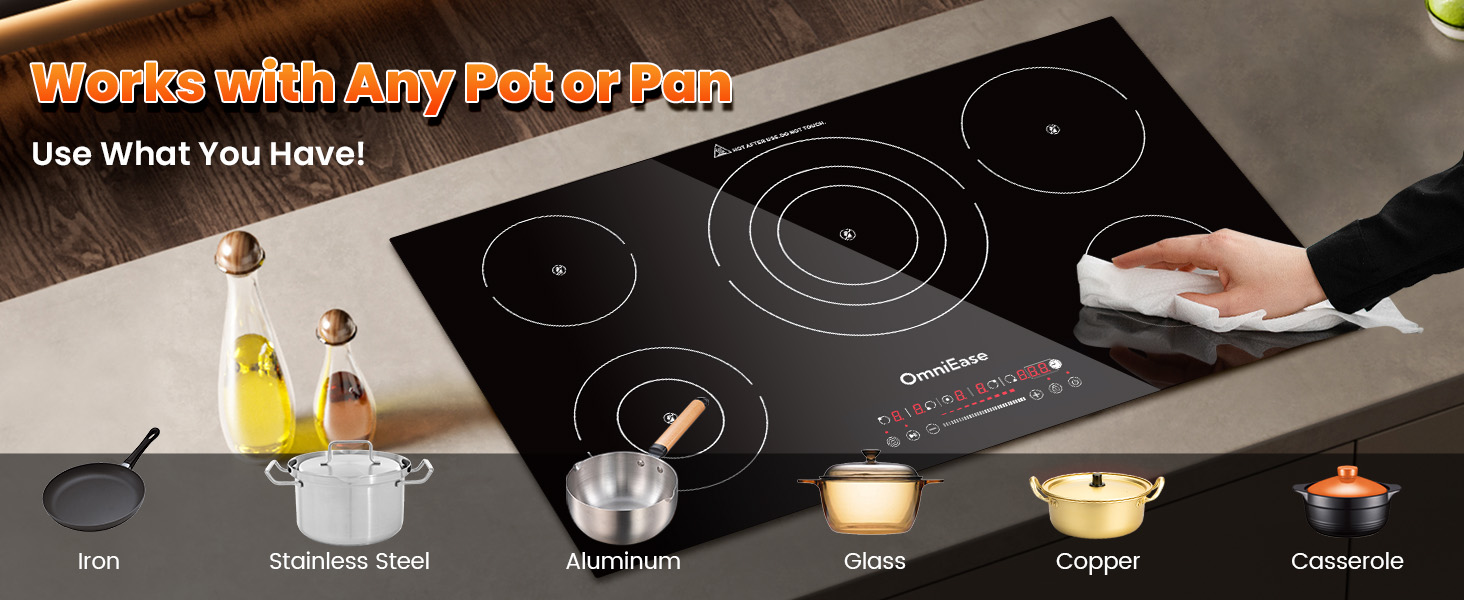 electric cooktop 36 inch electric stove top 5 burner built in flat electric vitro ceramic glass