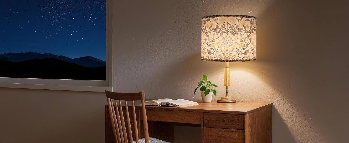 Flower Lampshades in Study Room