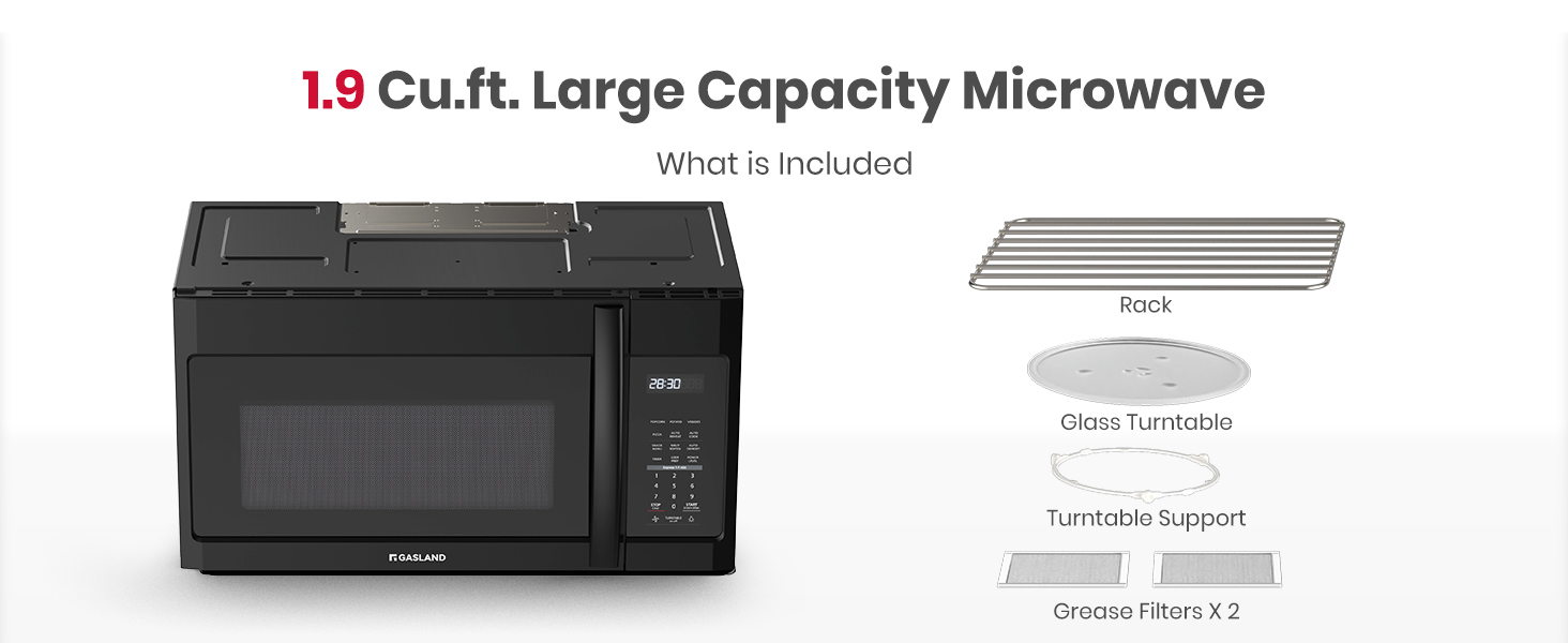 1.9 Cu.ft Large Capacity Microwave