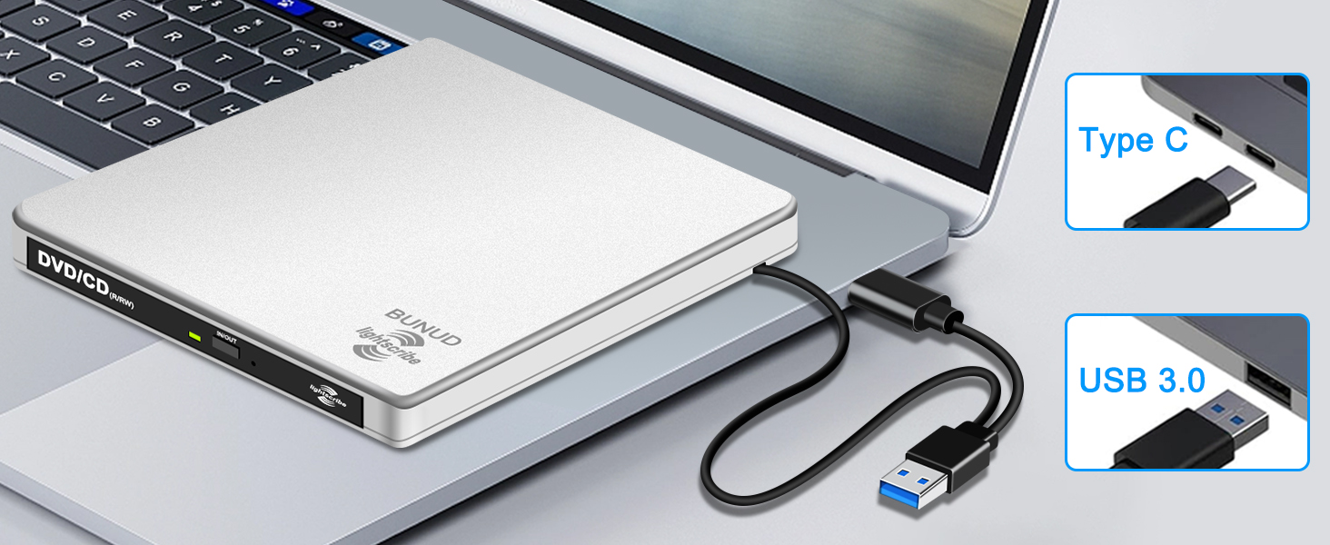 ultra slim portable external dvd player for laptop slim lightweight embedded design easy to use