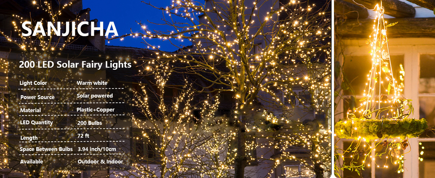 200 LED Solar Fairy Lights