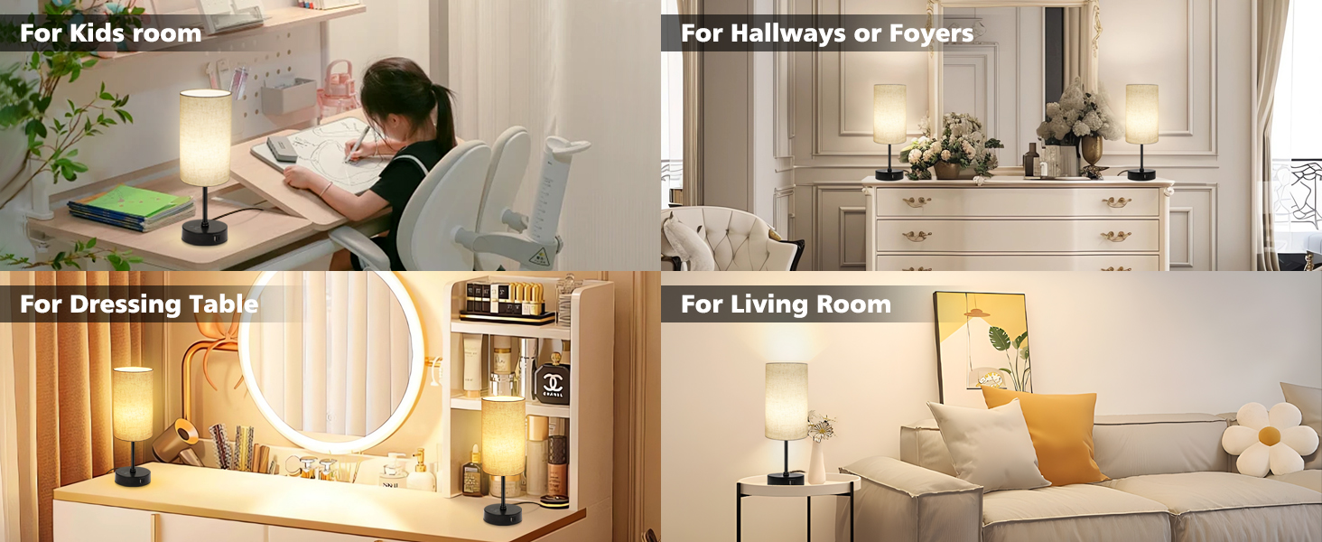 It can be used as ambient lights or suitable for bedroom, bedside table, office, hotel, etc.