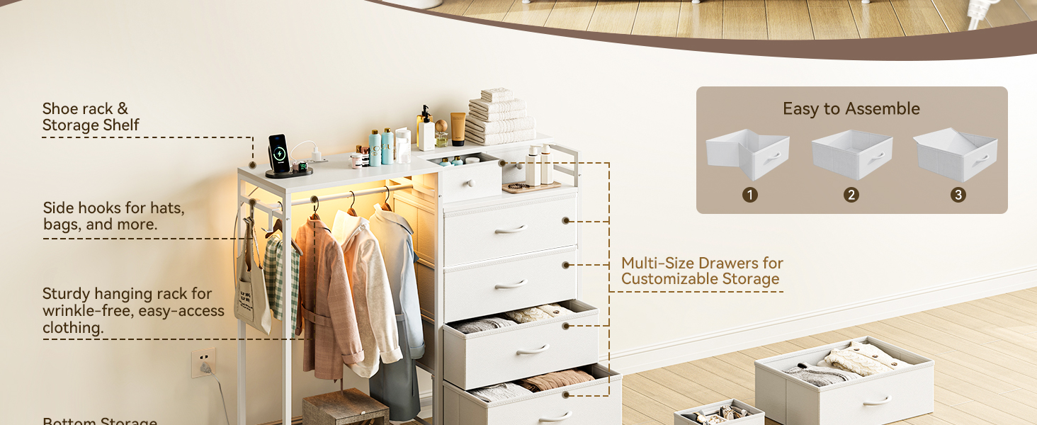 Multifunctional Dresser with Large Storage Space