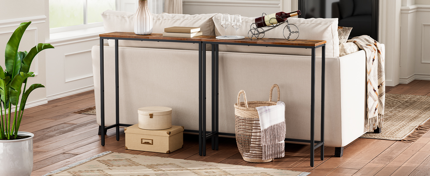 behind sofa table