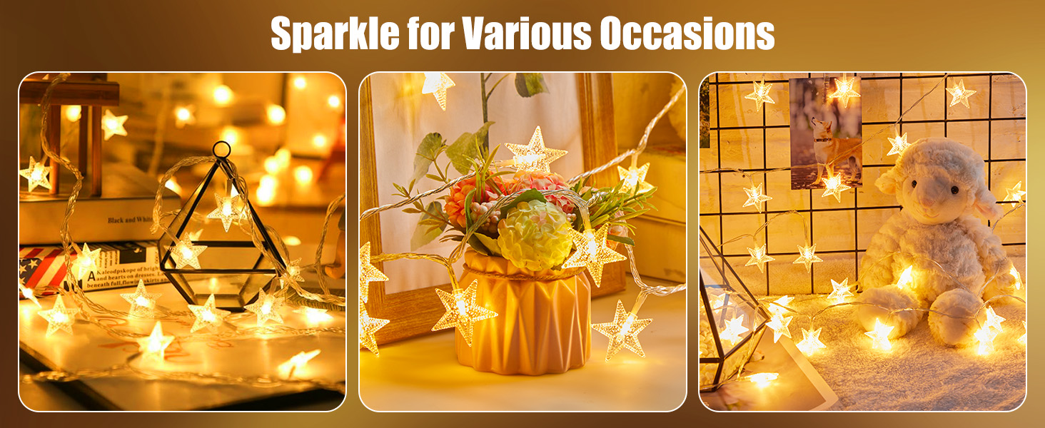 17ft Battery Star String Lights with Remote