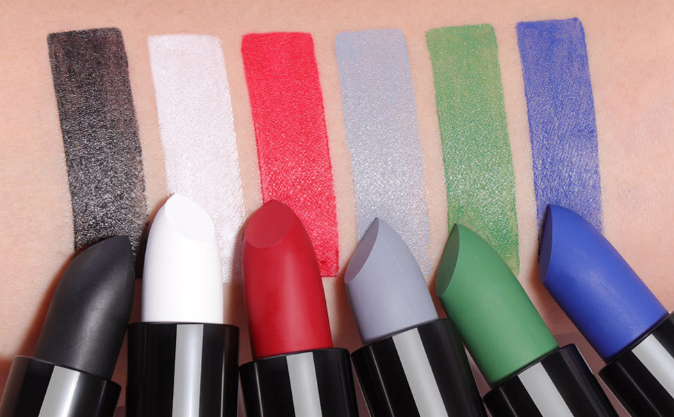 white black red grey blue green lipstick set