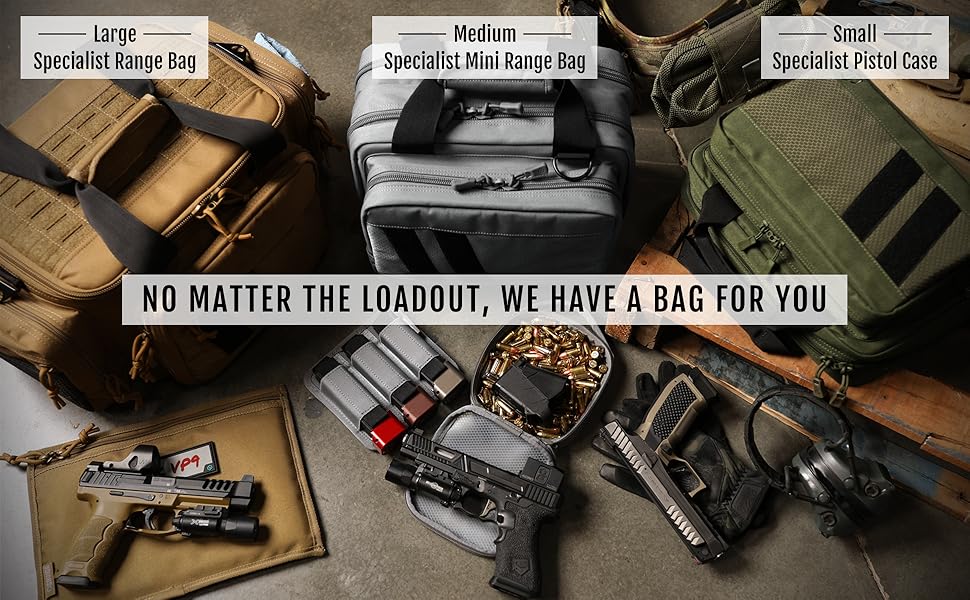 All 3 Sizes of Savior Equipment Specialist Series Range Bag Pistol Case Small Medium Large