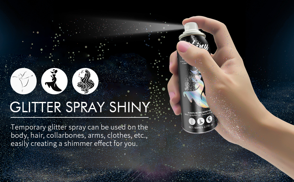 body glitter spray for hair and body glitter hairspray shiny quicking shiny glitter hairspray