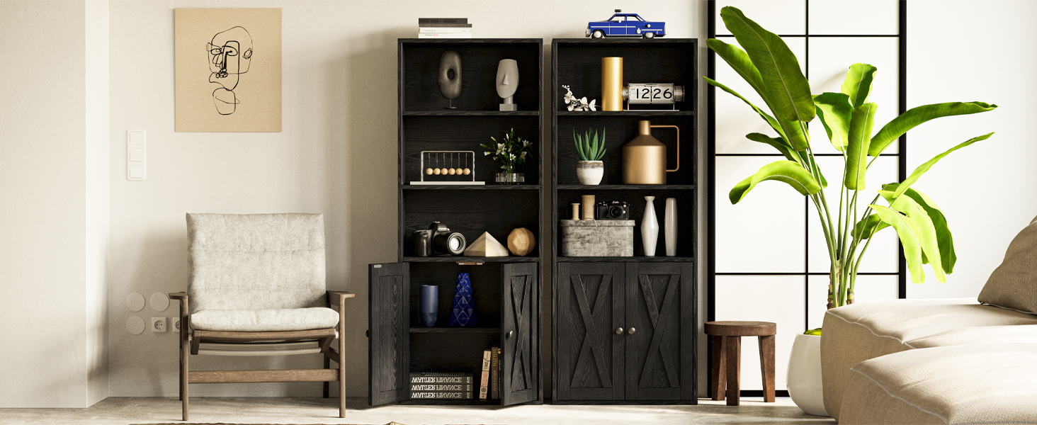 bookcase with door