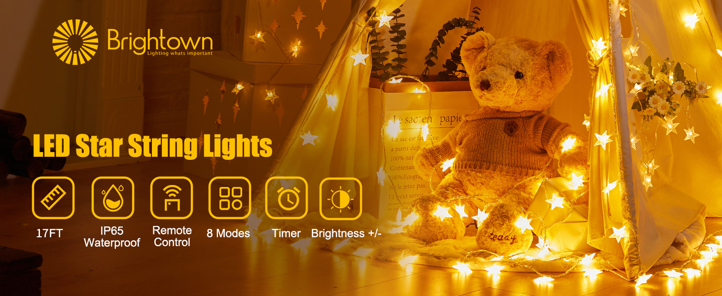 Battery Star String Lights with Remote