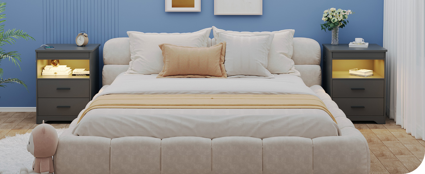 LED nightstand for bedroom