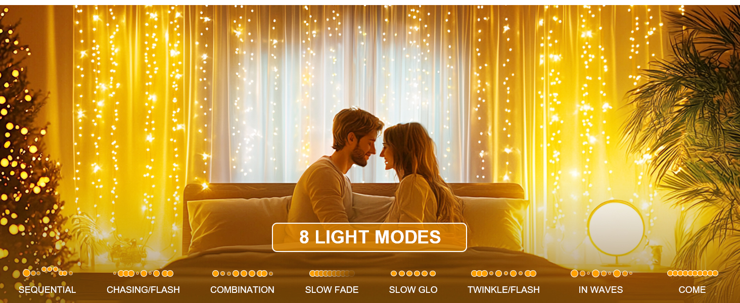 8 lighting modes