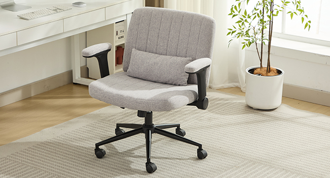 Criss Cross Chair Legged Office Computer Task Seating Swivel Vanity Home Height Adjustable