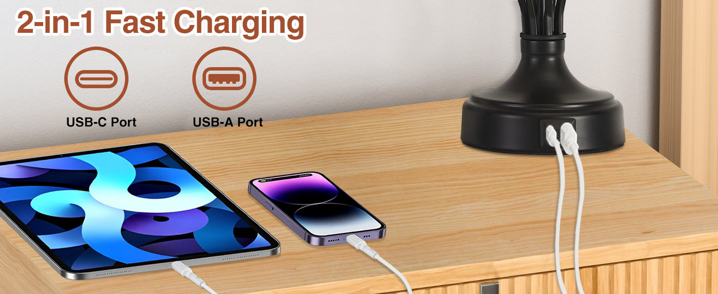 USB A + USB C Charging Ports Power For All