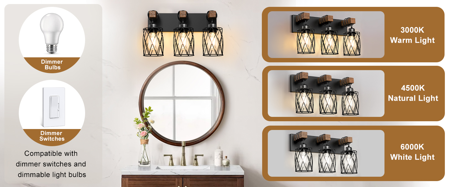Farmhouse Vanity Light for Bathroom