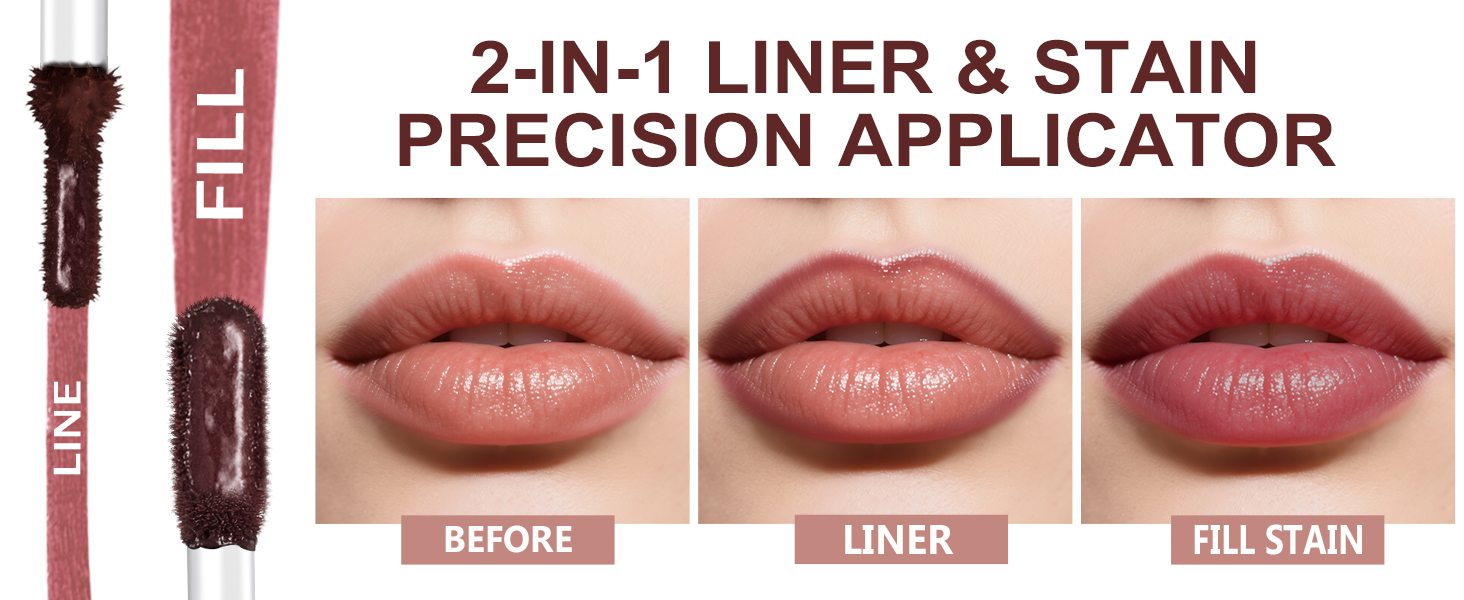 2-in-1 lip liner lip stain applicator