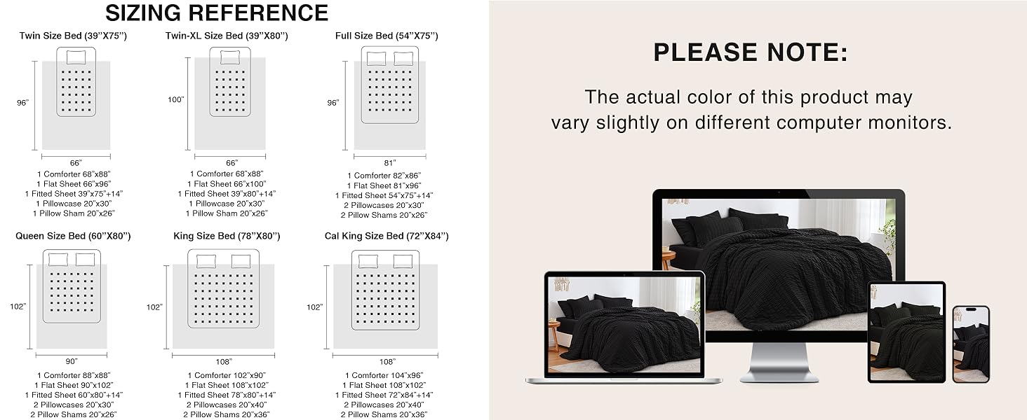 Black seersucker comforter set