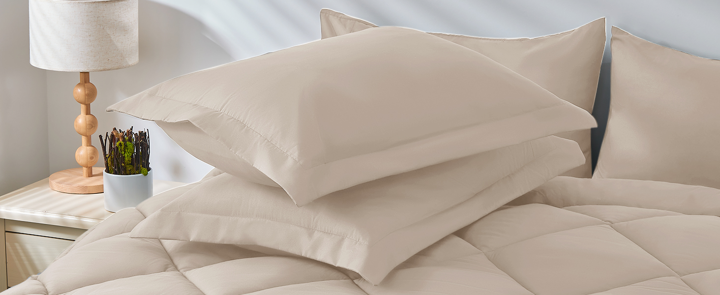 HEVUMYI Comforter Set 7 Pieces, All Season Reversible Bed in a Bag Queen