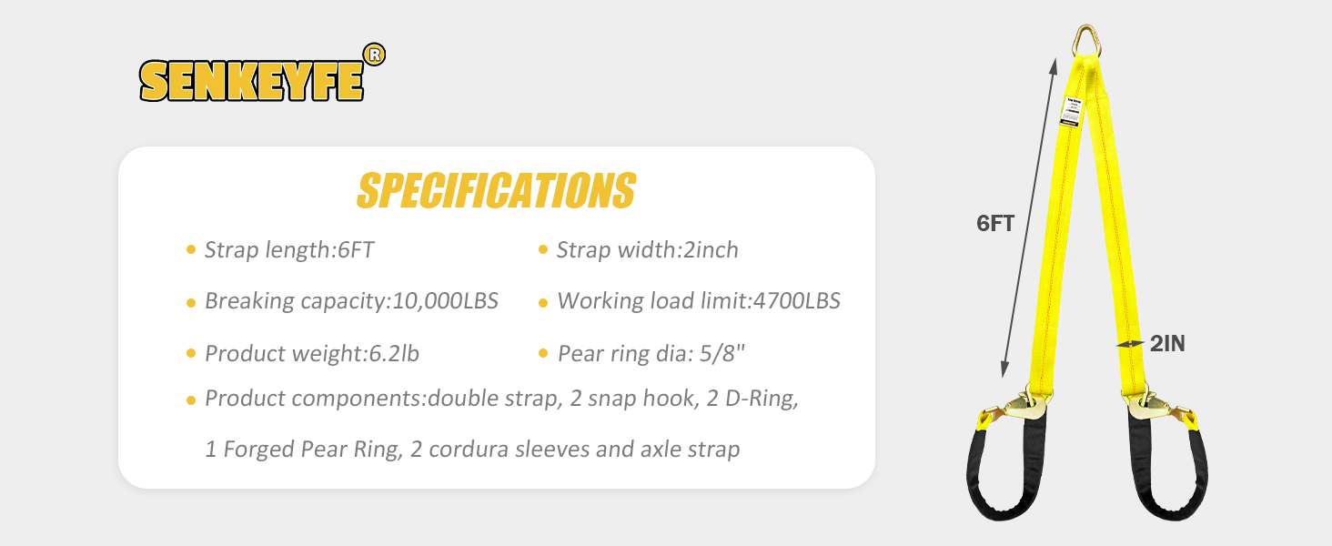 ATV Car Truck Recovery Tow Trailer Strap