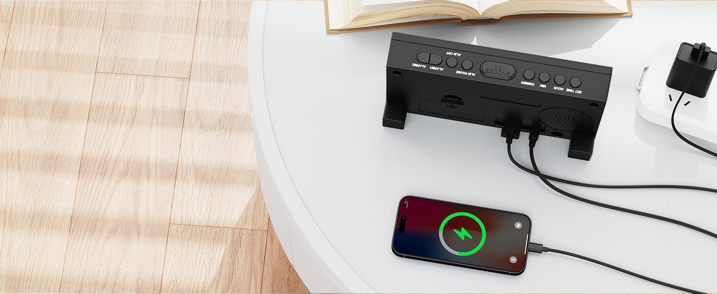 alarm clock with USB charger