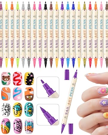 24 Colors Nail Art Pens Set