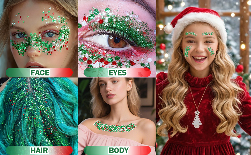 Christmas hair glitter