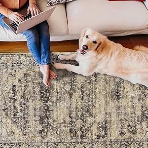 The rug features a non-slip backing,making it ideal for living rooms, bedrooms, and play areas.