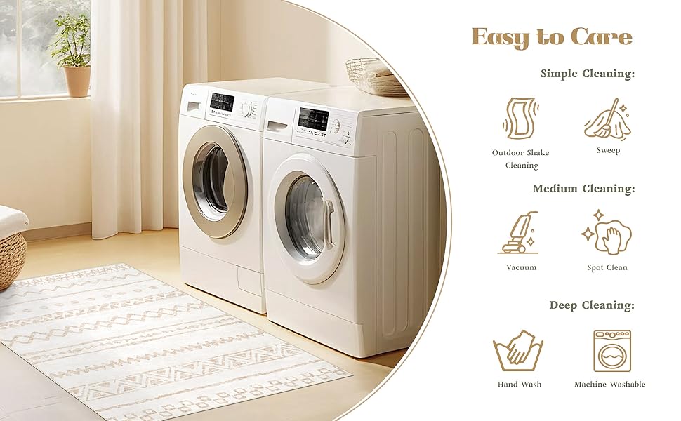 Machine washable rugs