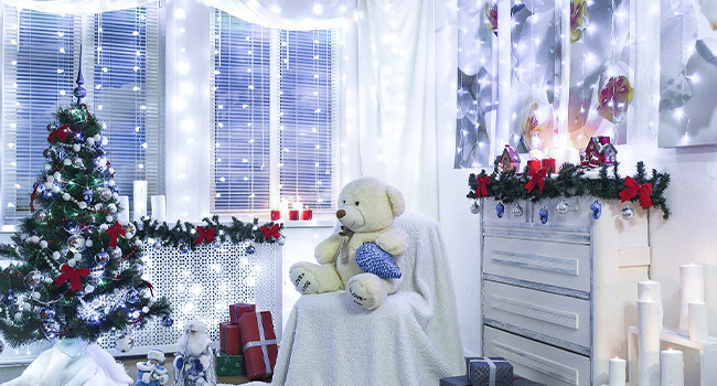 white string lights indoor