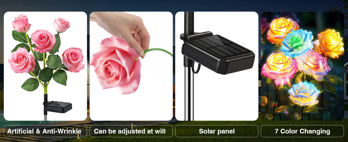 solar flowers outdoor waterproof