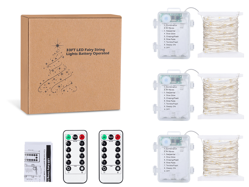 package include 3 pack 33 feet led fairy string lights