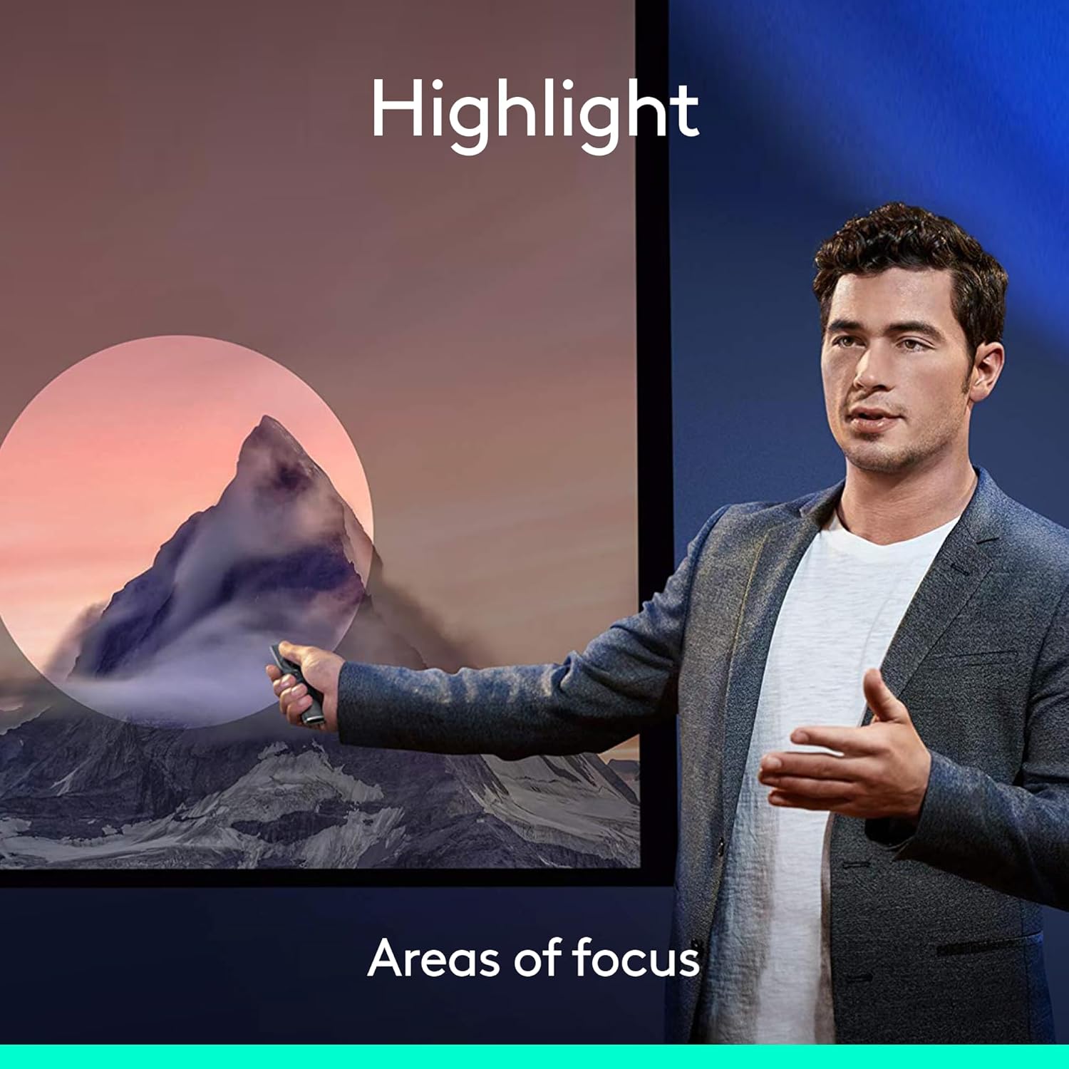 Logitech Spotlight Presentation Remote - Universal Wireless Presentation Clicker with Laser Pointer, Advanced Digital Highlighting, Bluetooth, 30 m Range and Quick Charging - Black - Image 2