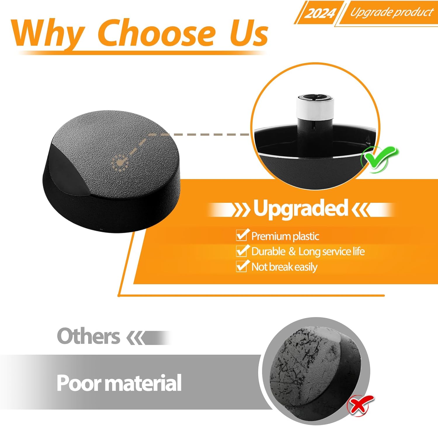 atgestore 82977 Cooktop Knob Replacement for Dacor Stove Parts DE81-08738A Stove Knobs for Dacor Range Parts Burner Control Knobs SGM365 DE81-10313A Black Plastic Gas Stove Top Knobs 1 Pcs - Image 4