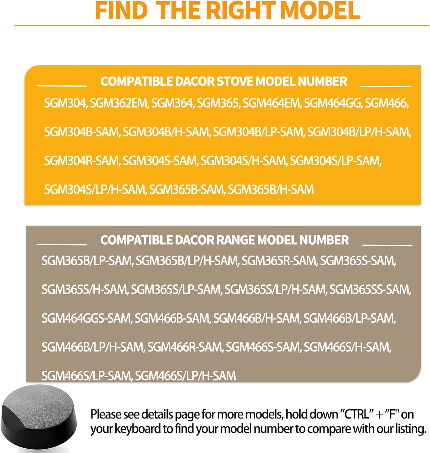 atgestore 82977 Cooktop Knob Replacement for Dacor Stove Parts DE81-08738A Stove Knobs for Dacor Range Parts Burner Control Knobs SGM365 DE81-10313A Black Plastic Gas Stove Top Knobs 1 Pcs - Image 8